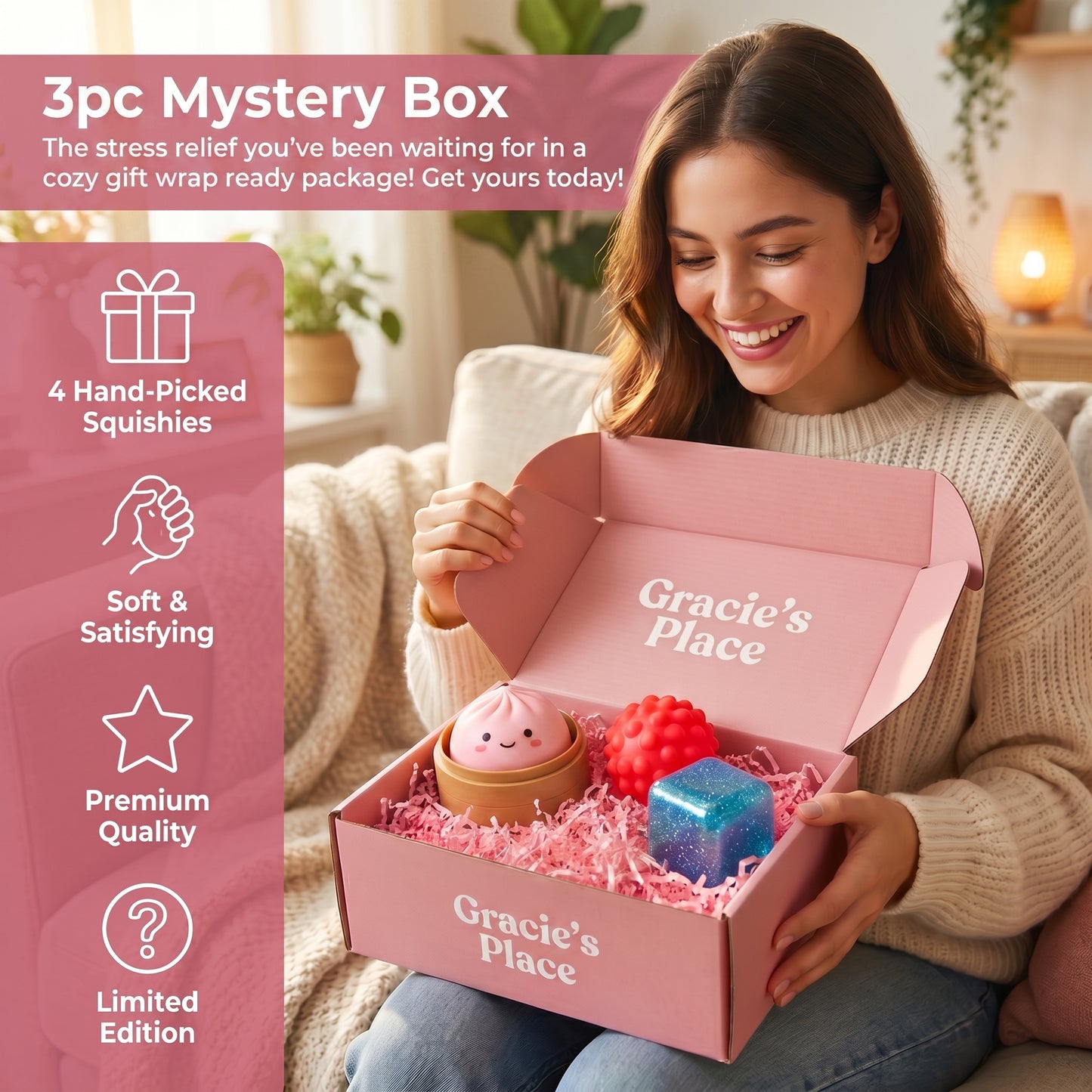 Cozy Mystery Box | Viral Squishy Surprise Box & Sensory Toys | Gracie Place