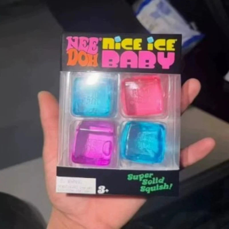 Needoh4 color ice cube shaped sensory toy, super solid pressure relief, adult anxiety relief, relaxation and decompression toy