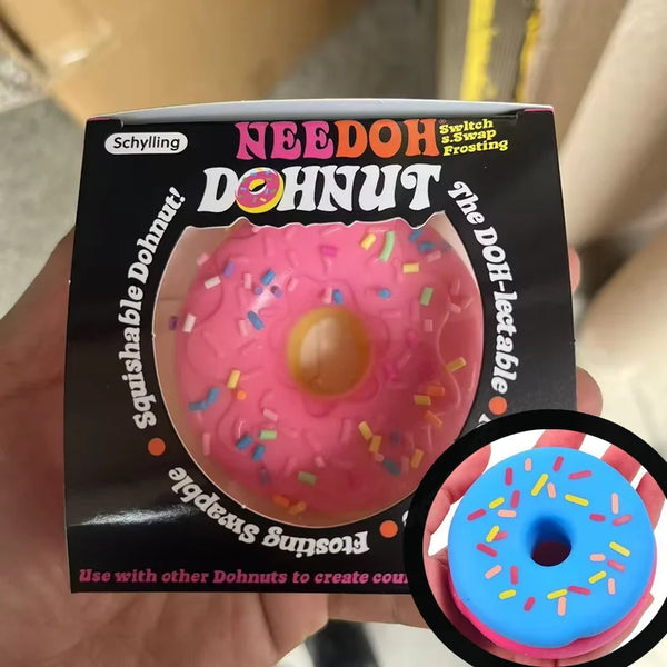 Needoh Dohnuts Squishy Fidget Toy Stress Relief Anxiety Relief Sensory Toy Students Adults Desk Gift