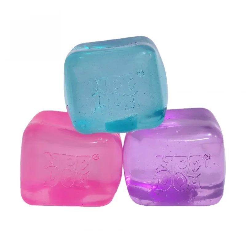 Needoh4 color ice cube shaped sensory toy, super solid pressure relief, adult anxiety relief, relaxation and decompression toy